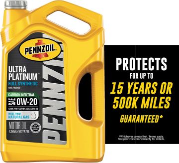 Pennzoil Ultra Platinum Full Synthetic 0W-20 Motor Oil (5-Quart, Case of 3)